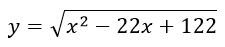 Корень x sqrt x. Наименьшее значение функции y=sqrt(x^2+22x+117). Х2+22х+122. Точка минимума y=корень x². Y корень из x 2 6x +13.